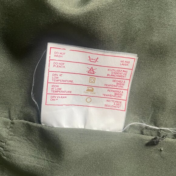 VINTAGE - Muted Olive Green Wool Blazer - Shoulder padded - Picture 5 of 7